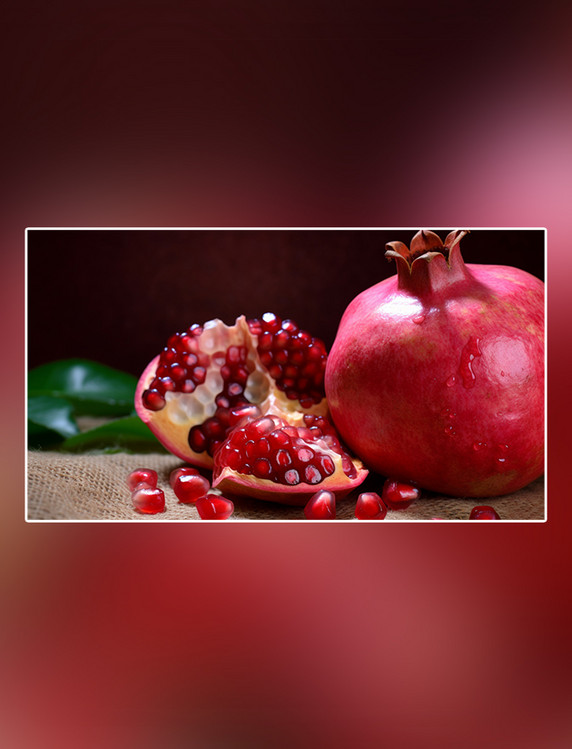 成熟水果特写石榴水果红色软籽多汁摄影图超级清晰高细节新鲜石榴