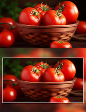 西红柿番茄果篮摄影蔬菜