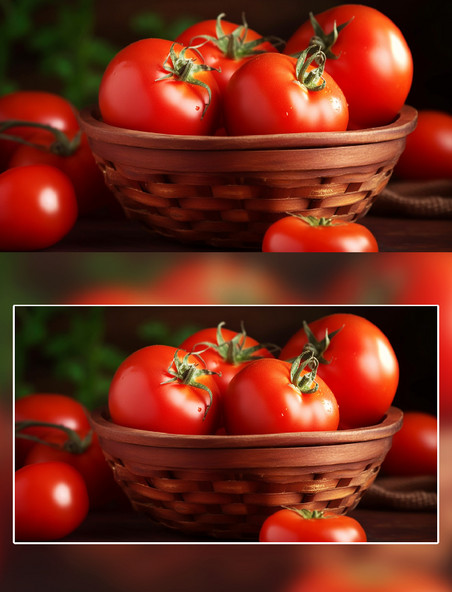 西红柿番茄果篮摄影蔬菜