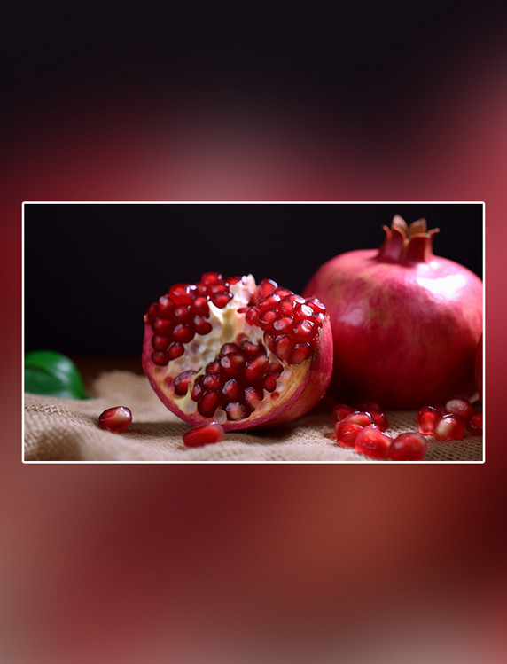 石榴水果红色软籽多汁摄影图新鲜石榴成熟水果特写超级清晰高细节
