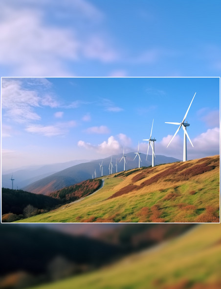 新能源风力发电高清摄影图