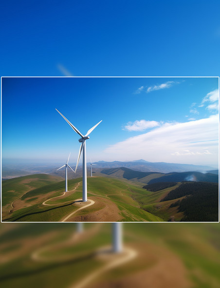 风能发电摄影图蓝天白云风能发电摄影图新能源环保
