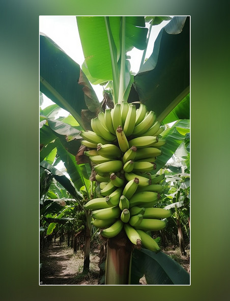 摄影图果园热带水果香蕉树香蕉果园水果新鲜香蕉
