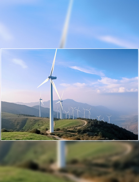 风力发电高清摄影图环保风能新能源