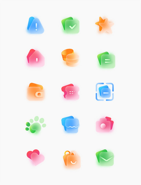 手机功能icon磨砂质感多色图标