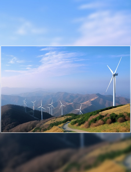 风力发电高清图片风能环保摄影图