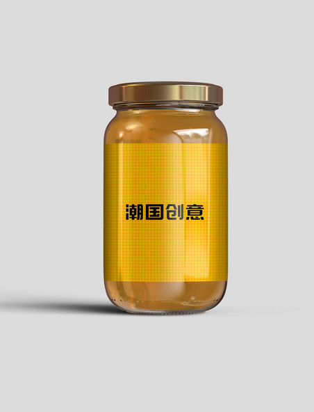 玻璃蜂蜜罐头瓶展示瓶子样机