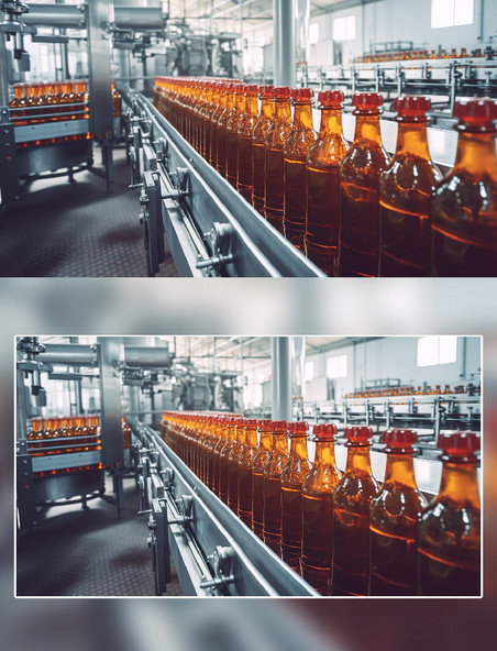 饮料生产线机械自动化工厂摄影流水线