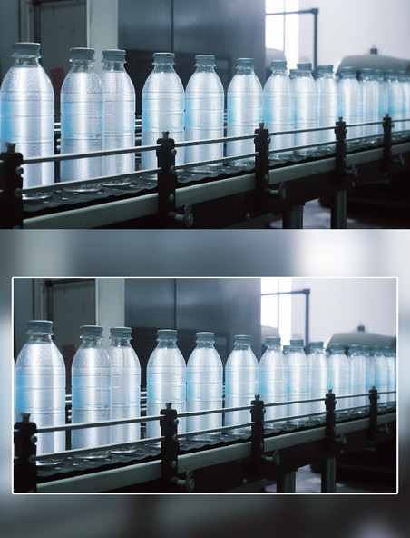 矿泉水饮料生产线自动化工厂摄影流水线