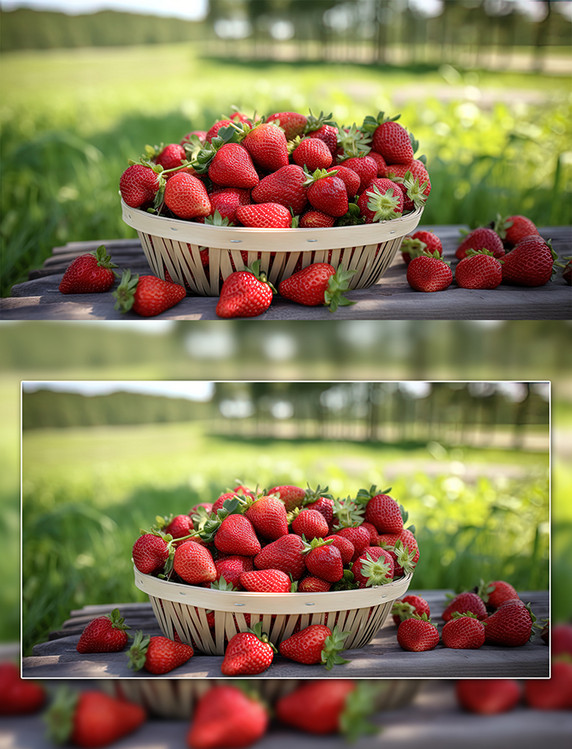 餐饮水果红色草莓果农产品