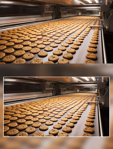 饼干零食食物生产线共产摄影流水线