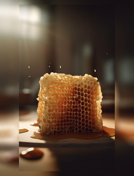 蜂巢蜂蜜生态产品摄影感
