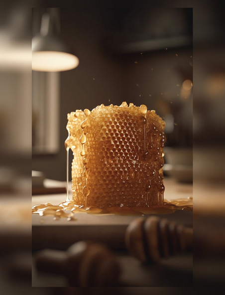 蜂巢蜂蜜生态产品摄影感
