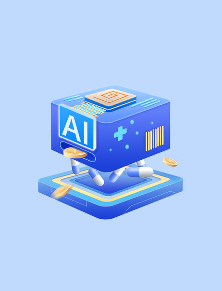 AI人工智能科技金融元素智慧医疗微软风 
