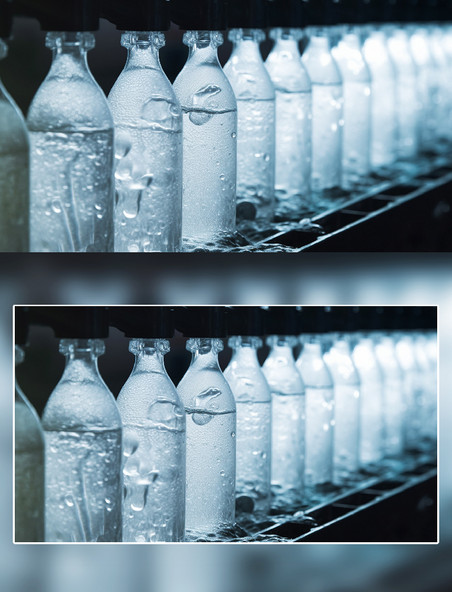 矿泉水饮料生产线自动化生产摄影流水线