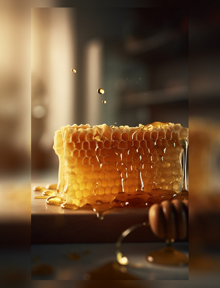 蜂蜜棒蜂巢蜂蜜生态产品摄影感