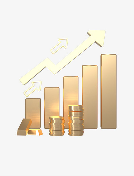 3d立体金块股票上涨基金金融理财元素