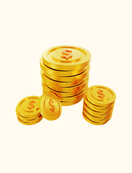 3D立体金融经济理财金币