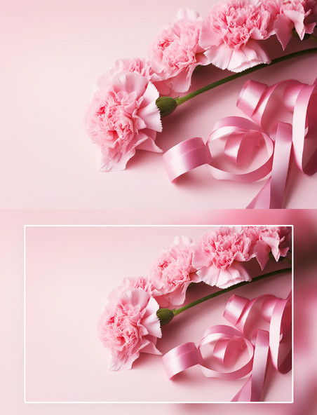 粉色康乃馨飘带花朵花卉摄影