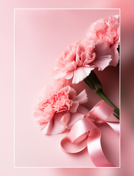 康乃馨花朵花卉飘带摄影