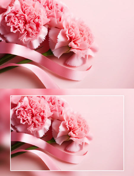 康乃馨花朵花卉丝带摄影