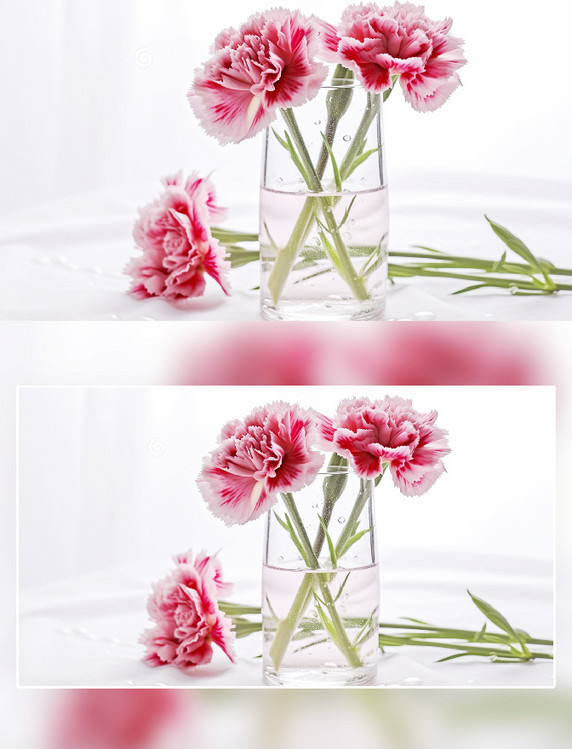 康乃馨刷多水杯种植摄影