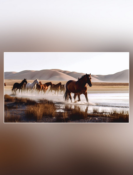 草原农场摄影图超级清晰草马奔腾的马