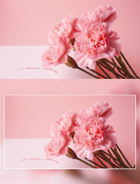 粉色康乃馨花朵花卉信封摄影