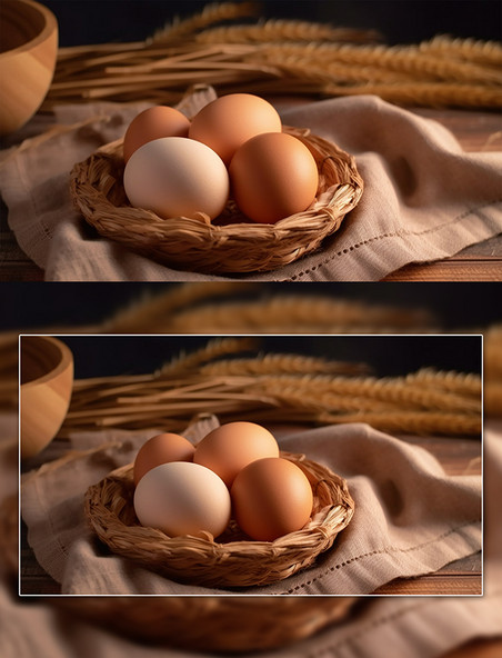 禽蛋蛋类一篮鸡蛋