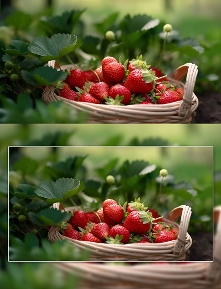 新鲜水果种植草莓果实