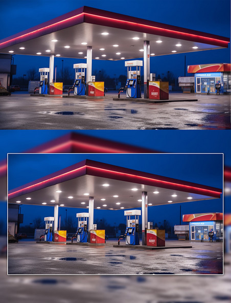 汽车加油站摄影图