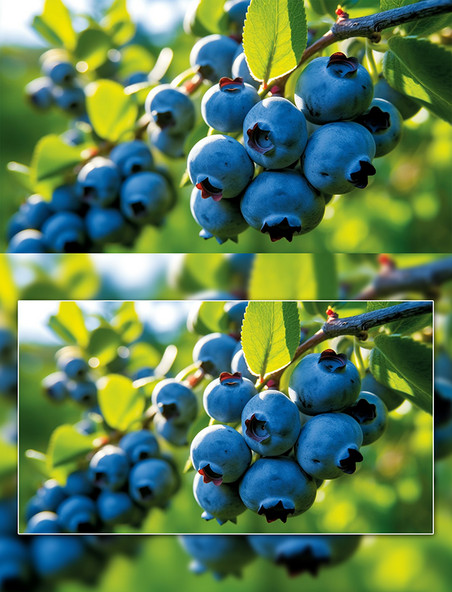 蓝莓树上的蓝莓果