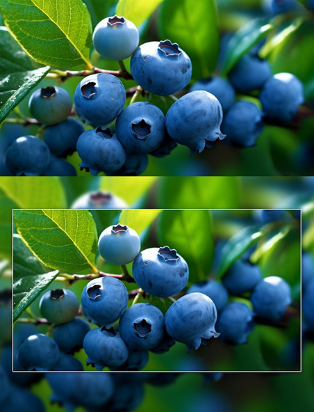 结满果实的蓝莓树枝