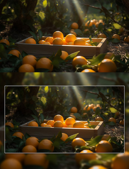 晨光里的一木盘橙子