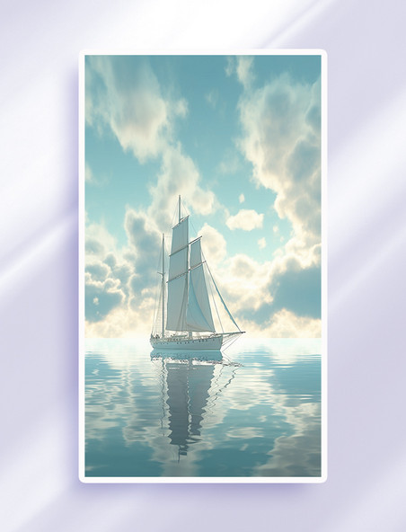 云海里的帆船