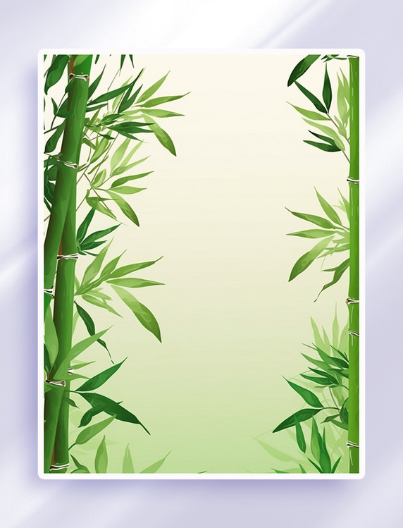绿色竹子小清新简约背景边框