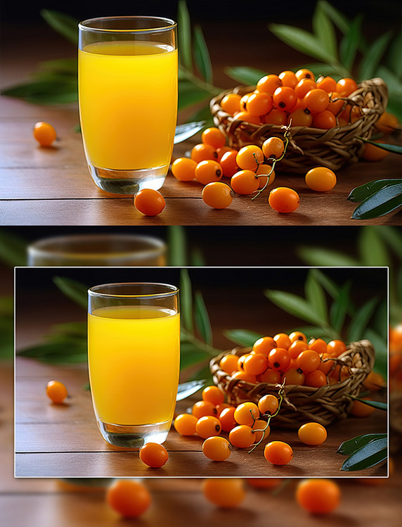 新鲜美味沙棘果果汁