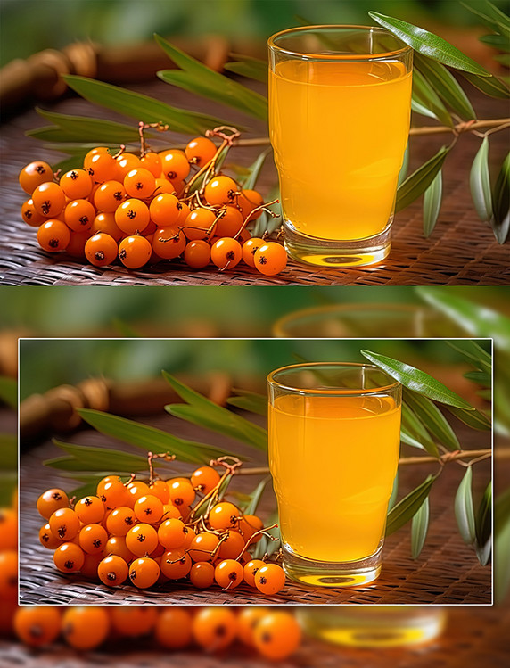 新鲜水果沙棘果实果汁