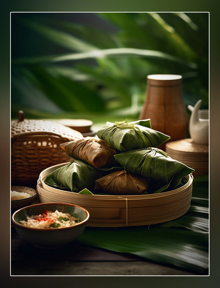 五谷甜粽肉粽摄影图高清图端午节粽子糯米