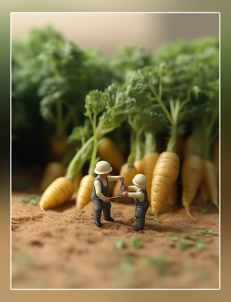 蔬菜帝国微距摄影蔬菜迷你两名工水萝卜3d渲染