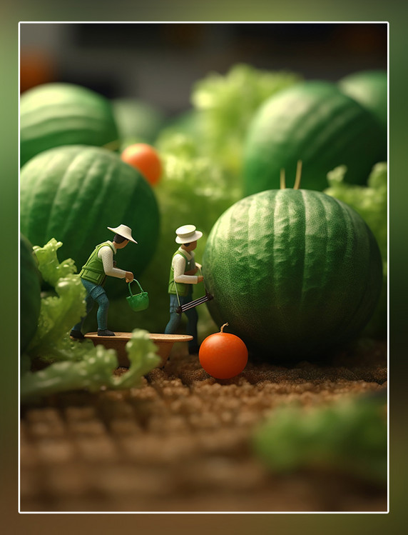 蔬菜帝国微距摄影蔬菜迷你两名工小青瓜3d渲染