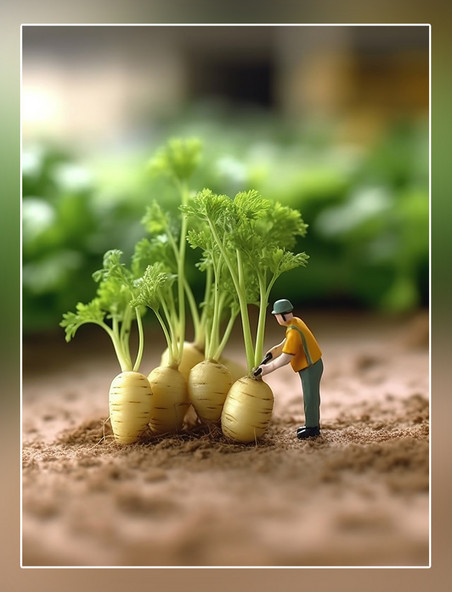 水萝卜蔬菜帝国微距摄影蔬菜迷你两名工3d渲染