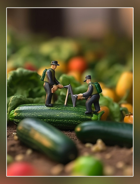 西葫芦3d渲染蔬菜帝国微距摄影蔬菜迷你两名工