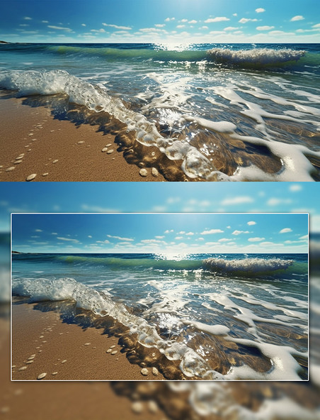 海边海浪海水水浪摄影图