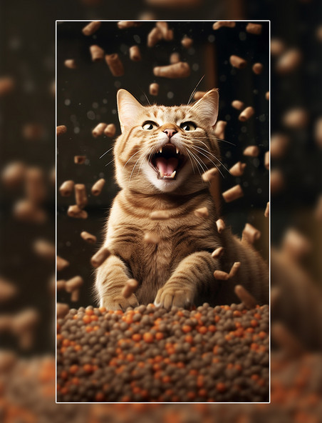 猫咪猫粮动物食品摄影图