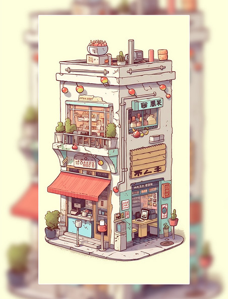 城镇商业建筑奶茶店