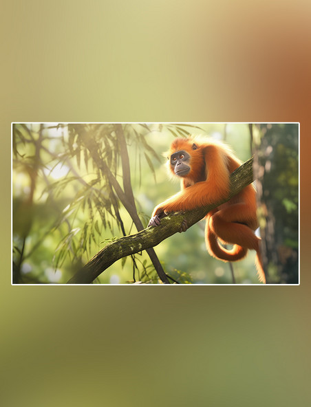 金丝猴动物野生动物滇金丝猴在森林里面行走特写滇森林背景树林摄影图