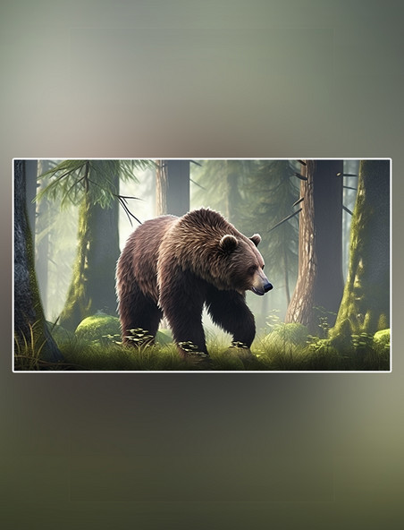 马来熊在森林里面行走特写马来熊动物森林背景树林摄影图野生动物