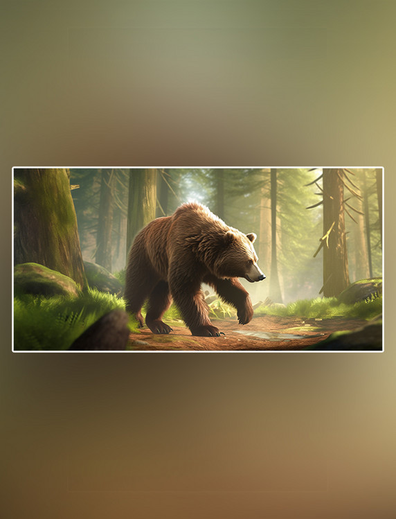野生动物马来熊在森林里面行走特写马来熊动物森林背景树林摄影图
