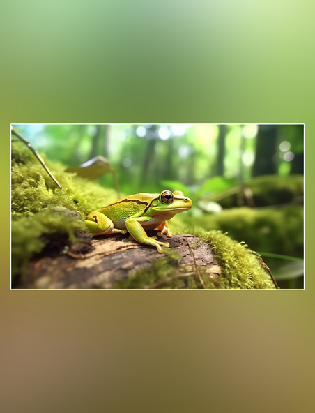 野生动物蜥蜴在树上特写蜥蜴动物森林背景树林摄影图